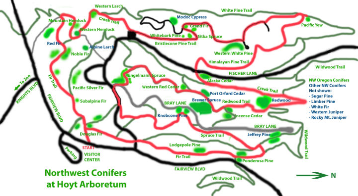 Hoyt Arboretum map